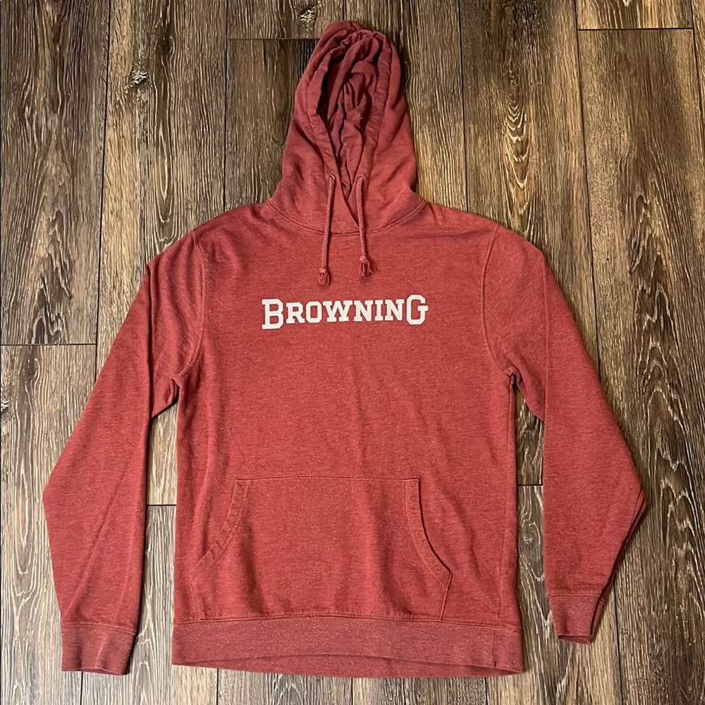 Browning Red Sweatshirt Classic Pullover Hoodie Adult Size Medium